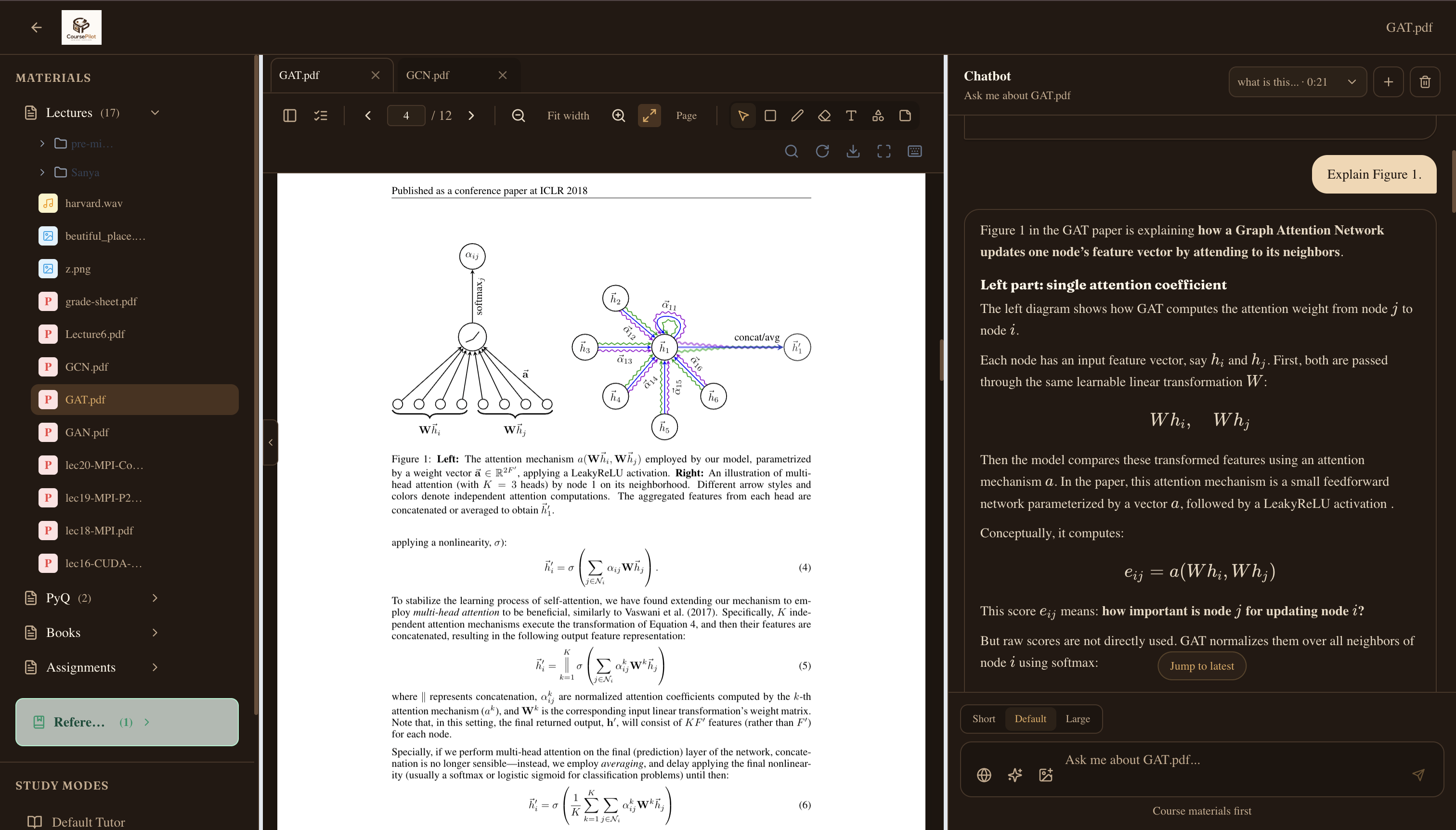 Course workspace preview